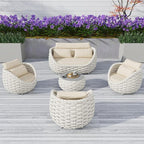 TWT 5-Piece Aluminum Patio Furniture Set, Olefin Rope Modern Outdoor by TWT