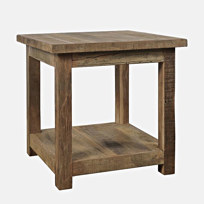 Jofran Reclamation Rustic Reclaimed Solid Wood Square End Table - Image 9