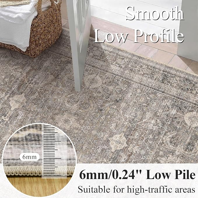 Schweek 9x12 Washable Area Rug Neutral Large Rugs - Image 4