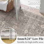 Schweek 6x9 Area Rug Washable Neutral Rug Non Slip - Image 4