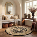 SAFAVIEH Lyndhurst Collection 6' Round Black/Ivory LNH212A Traditional Oriental by Unknown