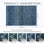 Lahome Moroccan Blue Carpet for Living Room 4x6 Area Rug Non-Slip Ultra-Thin - Image 2