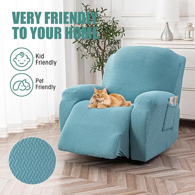 Genina Recliner Chair Cover, Stretch Reclining Chair Covers, Recliner Sofa - Image 3