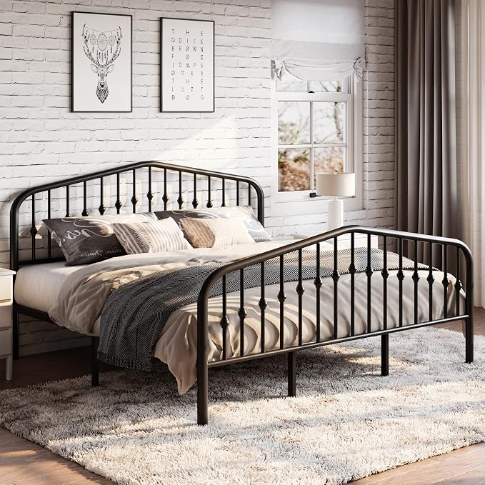 SHA CERLIN King Size Metal Platform Bed Frame by SHACERLIN