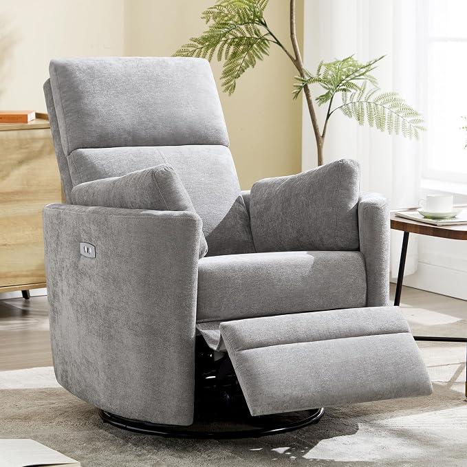 Power Recliner, Nursery Swivel Glider Rocking Chair - Image 7