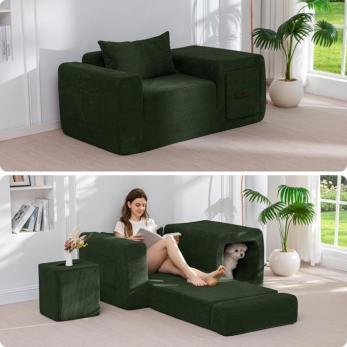MAXYOYO Folding Sofa Couch, Convertible Floor Sofa by MAXYOYO