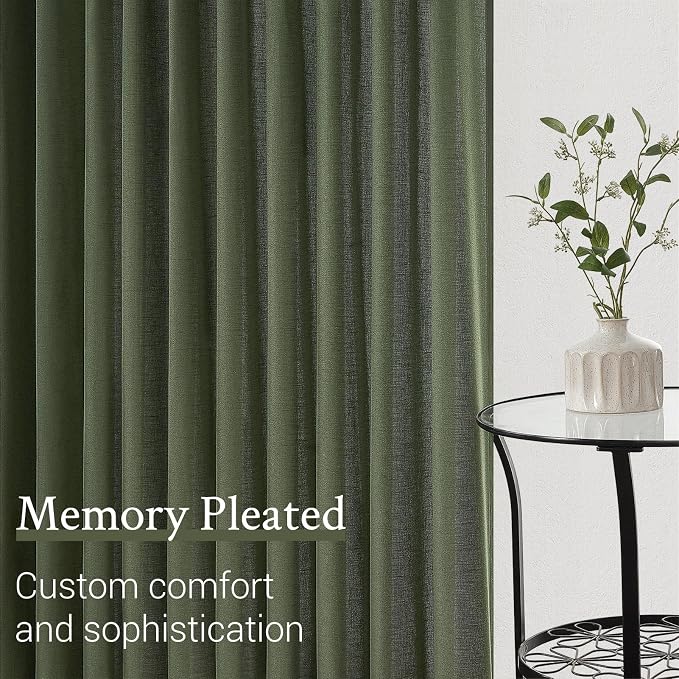 102 Inch Long Curtains Pinch Pleat Linen Curtains - Image 5