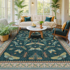 Oriental Blue and Green Area Rugs - Image 3