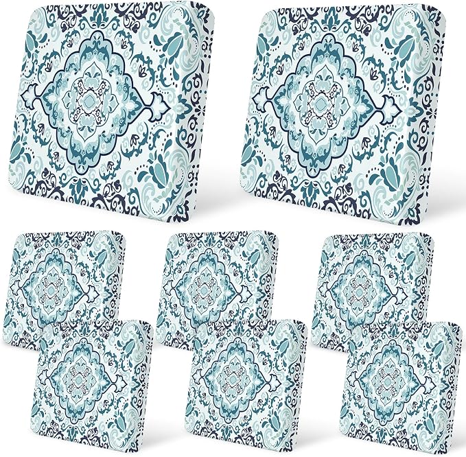 8Pcs Patio Cushion Covers Stretch Outdoor Furniture Protector Slipcovers | by pickyNproud