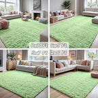 5x7 Fluffy Shag Area Rugs for Living Room Bedroom: Soft Carpet Mint Green | - Image 7