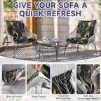 CALBODE 8 Pcs Stretch Indoor/Outdoor Seat Cushion Covers, Indoor/Outdoor Couch - Image 3