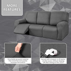 ULTICOR 8-Pieces Recliner Sofa Covers, Yarn Dyed Stretch Reclining Couch Covers - Image 3