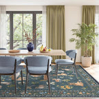 Soalmost Dog 9x12 Area Rugs for Living Room, Washable Soft Rug Navy Blue | - Image 2