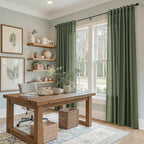 Forest Green Linen Curtains 108 Inches Long - Image 6