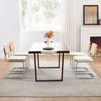 Zesthouse Natural Rattan Dining Chairs Set of 2, Mid Century Modern Dining - Image 7