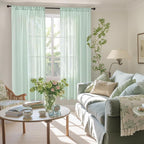BGment Sage Green Linen Semi Sheer Curtains - Image 2
