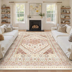 8x10 Area Rugs for Living Room, Large Washable Rug, Dining Room, Low Pile by Zesthome