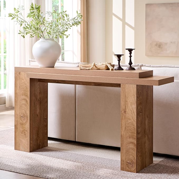 OKD 63 Inch Modern Entryway Console Table, Solid Geometry Accent Sofa Table - Image 5