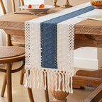 FEXIA Boho Blue Table Runner 60 Inches Long - Image 4