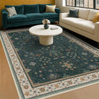 Vintage Dark Green 7x9 Dining Room Rugs - Image 4