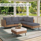 14PCS Patio Cushion Covers, Patio Furniture Couch Seat Slipcovers | Washable - Image 4