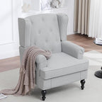 Accent Chair Set of 2, Mid Century Modern Fabric Wingback Chair, Upholstered - Image 8