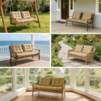 3 Pcs Wicker Chair Cushions Patio Loveseat Chaise Cushion Set - Image 6
