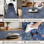 Washable Dark Blue Rug for Living Room - Image 6