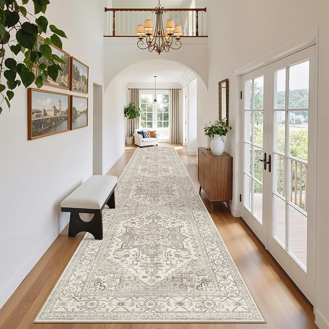 Madane Hallway Runner Rug 2'6''x16' Kitchen Runners Vintage, Soft Low Pile - Image 4