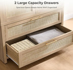 SICOTAS Armoire Wardrobe Closet, Larger Rattan Armoires Wardrobe Cabinet - Image 5