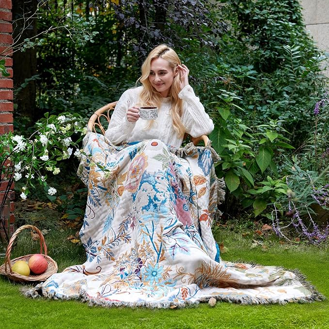 LUTBM Boho Throw Blanket for Couch Sofa Chair Cotton Summer Blankets for - Image 5