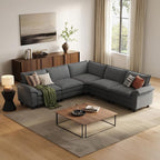 LINSY HOME Modular Sectional Sofa, 5-Seat Corduroy Modern Cloud Couch by LINSYHOME