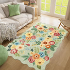 DUKINO 4x6 Area Rug, Non Slip Floral Washable Rug - Image 5