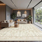 Soalmost 10x14 Area Rugs for Living Room Washable Rug Non-Slip Beige/Brown | - Image 2