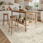 Soalmost 7x10 Area Rug for Living Room Washable Rugs Non-Slip Beige | Low-Pile - Image 4