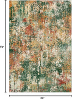 RELEANY Washable Runner 2'x8' Abstract Area Rug - Image 2