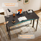 Huuger Folding Desk with Storage Shelf, 39.3 Inch Foldable Computer Table - Image 5