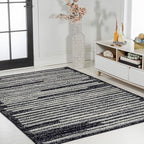 JONATHAN Y Khalil Modern Berber Stripe Black/Cream Indoor Area Rug, Contemporary - Image 5