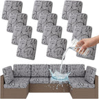 Smiry Waterproof Patio Cushion Covers, Stretch Outdoor Furniture Covers | Couch by Smiry