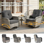 weaxty 5 Pieces Wicker Patio Furniture Set, High Back Swivel Rocker Chairs - Image 3