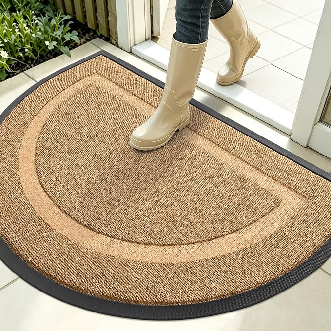 OLANLY Half Circle Front Door Mat Outside 35x23 All-Season Rubber Doormat | by OLANLY