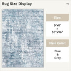 Soalmost Abstract Rug 5x8 Washable Area Rugs - Image 5