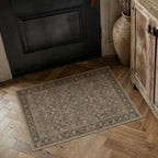 2x3 Brown Linen Look Washable Area Rug by HUGEAR