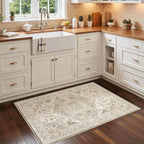 Madane Washable Area Rug 2x3 Small Entryway Rugs Non-Slip, Ivory/Brown | - Image 4