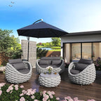 TWT Outdoor Patio Furniture Set 6 Pieces Aluminum Sectional Sofa, Metal Patio - Image 8