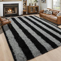 4x6 Black and Grey Fluffy Soft Area Rug Non-Slip by ModernHomeDecor