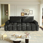 KEIKI 90.2" Modern 3-in-1 Sleeper Sofa Bed – Teddy Fabric 4-Seater Couch - Image 3