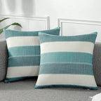 AmHoo Pack of 2 Farmhouse Stripe Check Throw Pillow Covers Set Case Cotton by AmHootextile