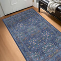 Vintage Dark Blue 3x4 Entryway Rug, Washable Small Area Rugs by HazoHaus