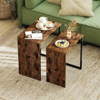 Giantex Nesting Coffee Table Set of 2, Rectangular Stackable Side Tables by Giantex